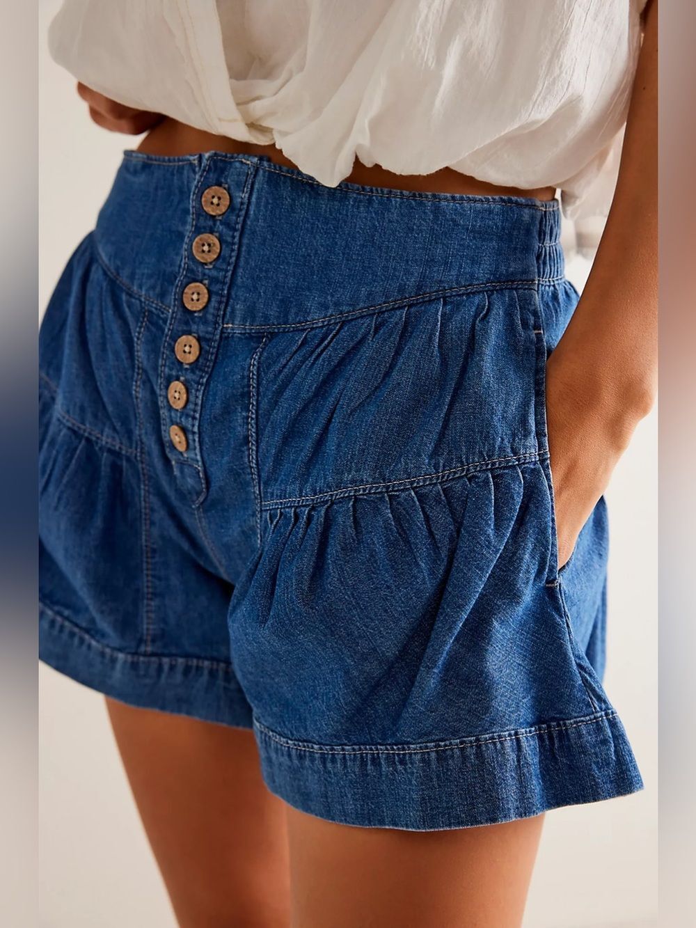 New Free People We The Free Fleur Denim Shorts Size S